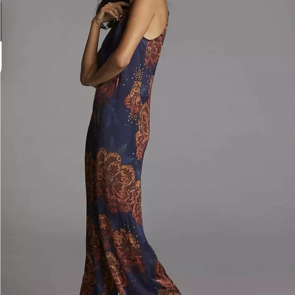 Farm Rio for Anthropologie Sleeveless Floral Halter Jumpsuit M Gorgeous - Picture 2 of 6